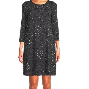 Time and Tru Women's Knit Dress with 3/4-Length Sleeves Leopard Print relaxed